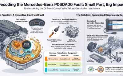 What is a Mercedes-Benz P06DA00 Oil Pump Control Valve Failure?