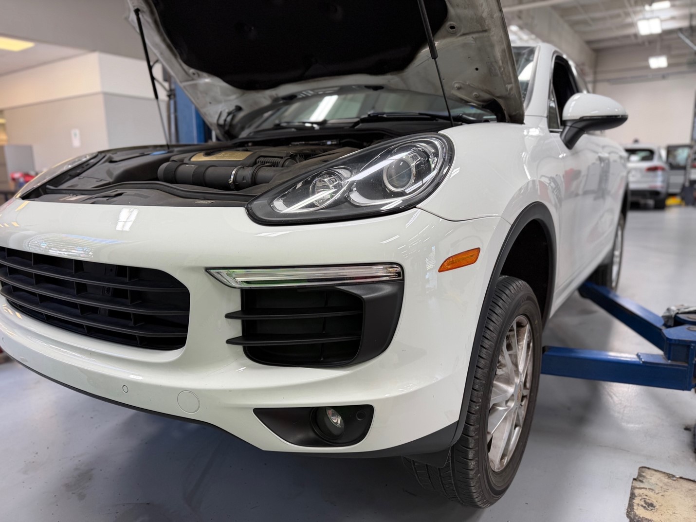 Porsche Cayenne in for crankcase vent valve repair at Autoscope European Car Care in Plano, TX
